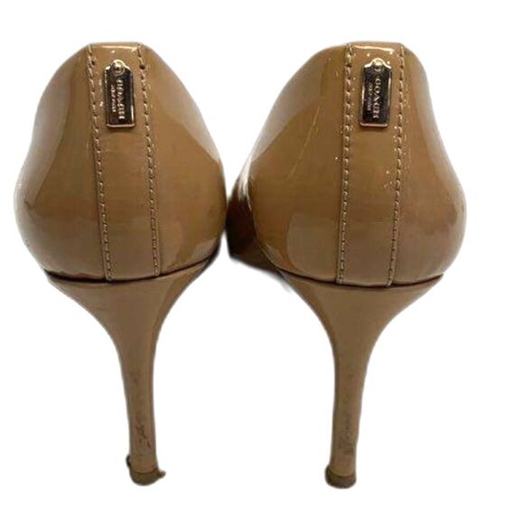 Coach Tan Patent Leather Stiletto Heels - Size 7 - Picture 4 of 7